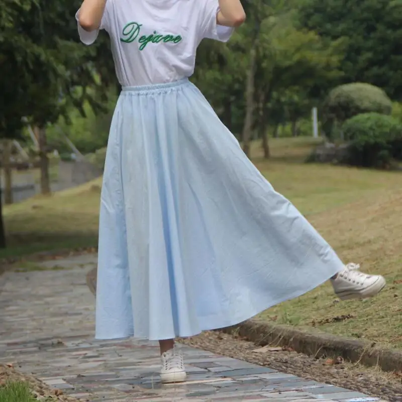 Женская винтажная юбка из хлопка и льна длинная с завышенной талией лето осень