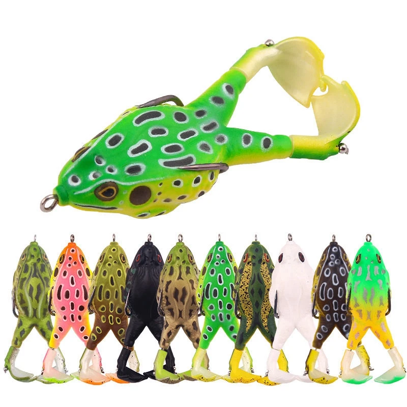 

Frog Fishing Lure Soft Plastic Lures 9CM 13.6G High Carbon Steel Fish Hook Wobbler Bait Propeller Soft Lure Fishing Bait