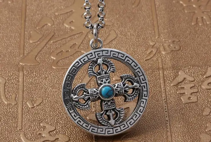 Новинка 100% Серебро 925 пробы колье в тибетском стиле чистое серебро тибетская