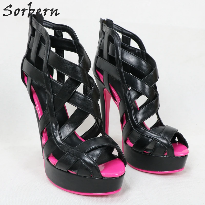 Женские босоножки на высоком каблуке с розовой подошвой размеры 8 | Обувь