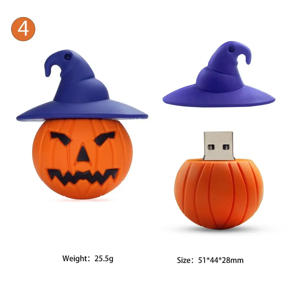 USB-флеш-накопитель LEIZHAN в виде тыквы подарок на Хэллоуин Детская флешка для
