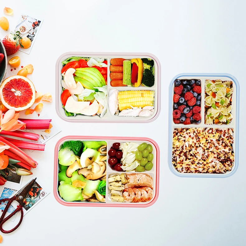 2 или 1 Bento Box для детей герметичный Ланч-бокс Microwavable контейнеры для еды большой ящик для хранения с отсеками