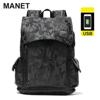 manet luxury leather backpack men shark designer shoulder bag for male black plaid school backpacks large mens laptop bags