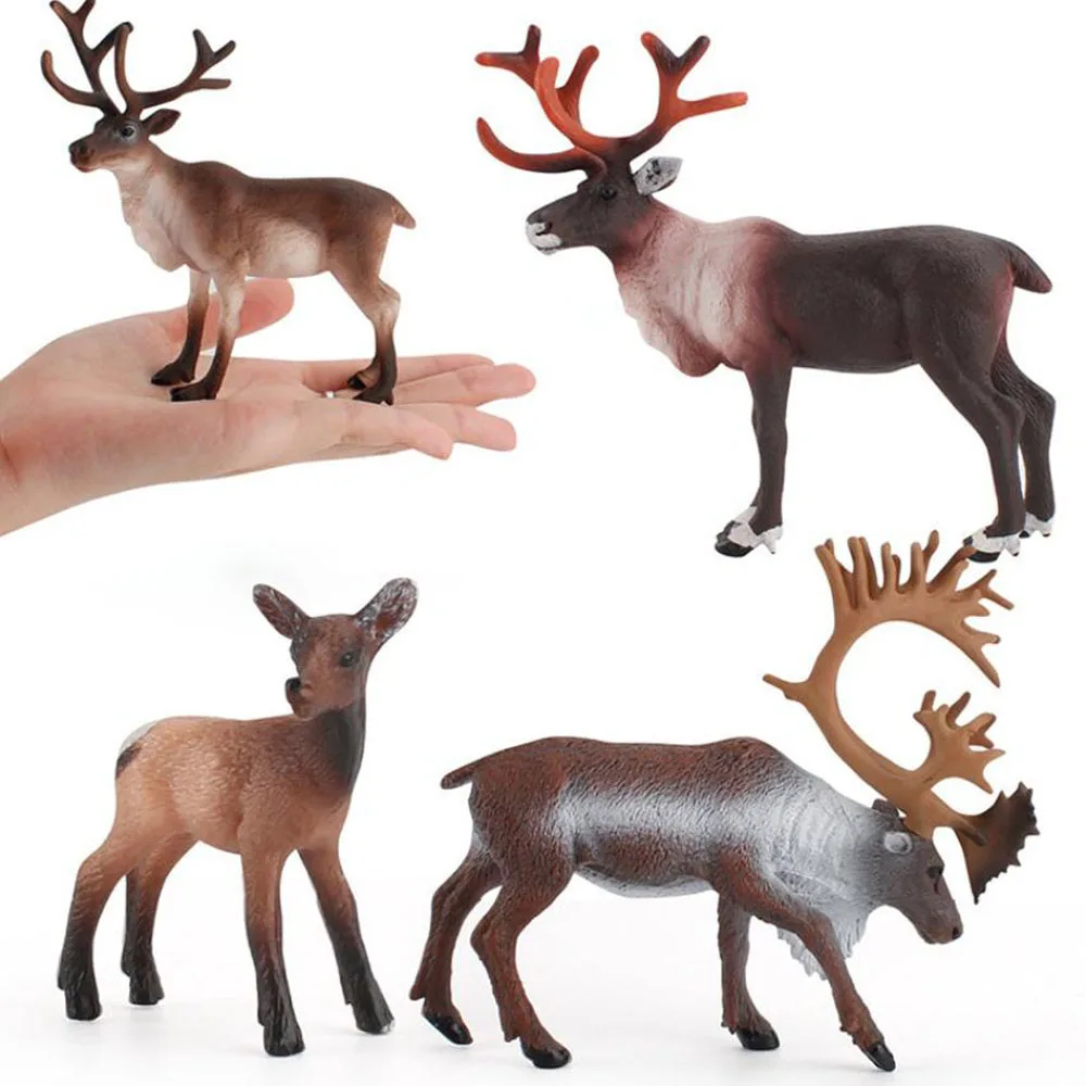 

NEW Simulation Animal Model Figure Girls Boys Children Toys Cute Solid Reindeer Car Ornaments Kids Toy Learning Education Gift