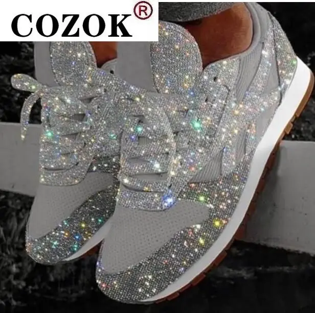 

2022 Women's Sequined Glitter Sneakers, Casual Lace-up Shoes, Sparkling, Flat and Casual shoes for women sneakers shose women
