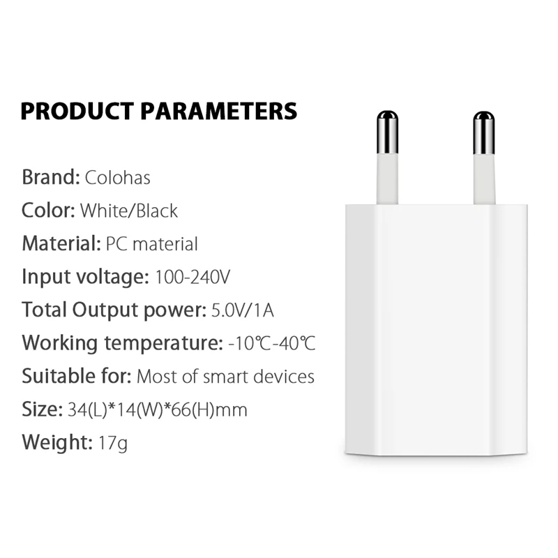 USB зарядное устройство для мобильного телефона Европейского Универсальное с AC
