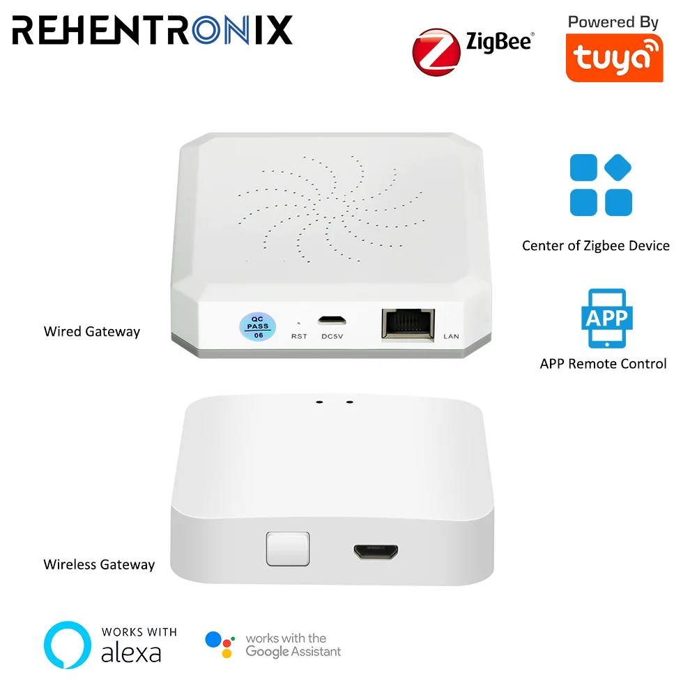 

Беспроводная система безопасности Tuya сигнализация Zigbee 3,0, проводной шлюз Zigbee, беспроводной хаб, работает с Alexa Google Home Zigbee PIR-детектором