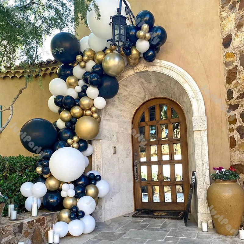 DIY Wedding Decoration Navy Blue Balloons Garland Arch Chrome Gold Confetti White Sage Green Party Balloon Gender Reveal Decor | Дом и сад