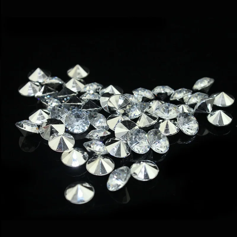 silver clear 1000 шт 10 мм прозрачный акриловый Свадебный Стол Конфетти бриллианты разлетающиеся кристаллы украшения - Цвет: silver clear