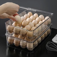 rectangular transparent compartment with lid can stack egg boxes kitchen refrigerator egg fresh keeping storage box
