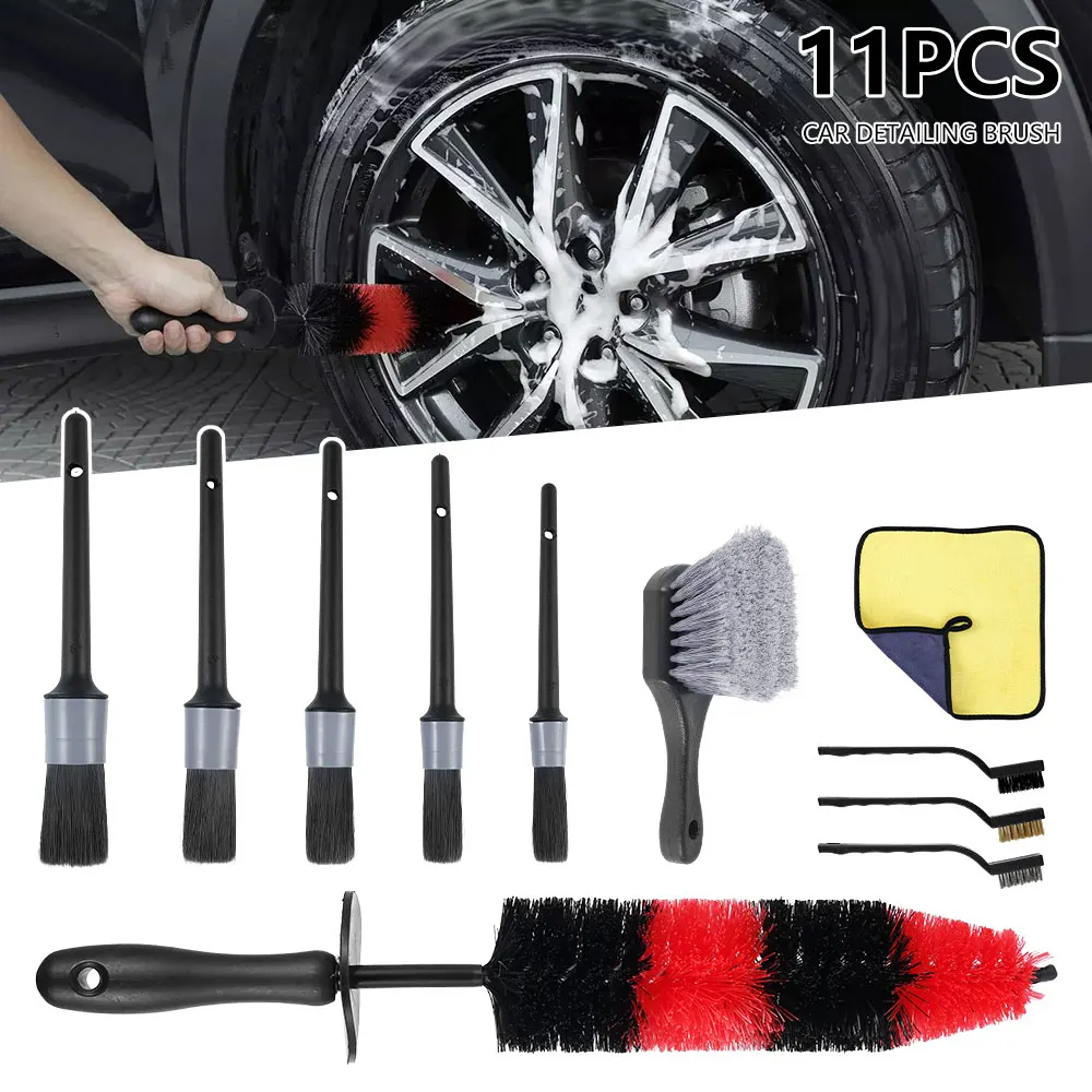 

Professional Soft Car Vents Detailing Brushes Kit Dirt Dust Removal Tools Automobile Dashboard Maintenance Rim Care Accessories