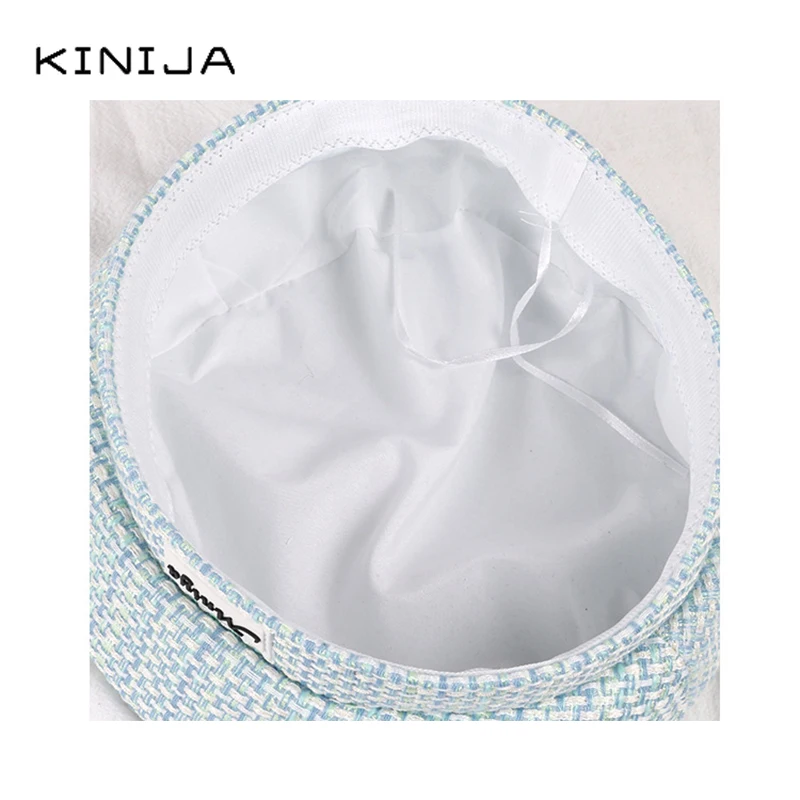 Женский Осенний модный твидовый берет из смешанных волокон вязаная шапка Зима