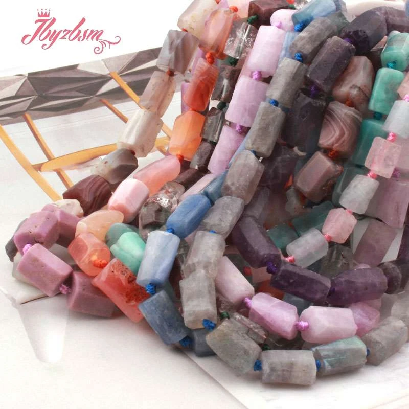 6x8-8x12mm Column Tube Agates Charoite Amazointe Natural Stone Beads for DIY Accessories Necklace Bracelet Jewelry Making 15
