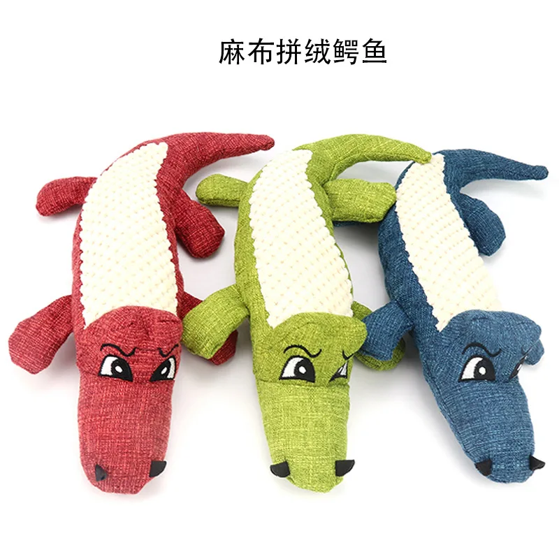 

Pet supplies hot style dog plush toys pet toys simulation crocodile sound bite resistance spot dog toys