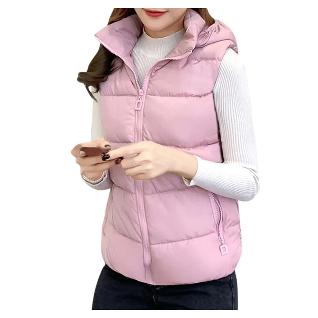 Pink Женское поступление, тонкие пальто, новая Брендовая женская безрукавка, зимний жилет, Женский Тонкий жилет, женский ветрозащитный Теплый жилет# J30 - Цвет: Pink