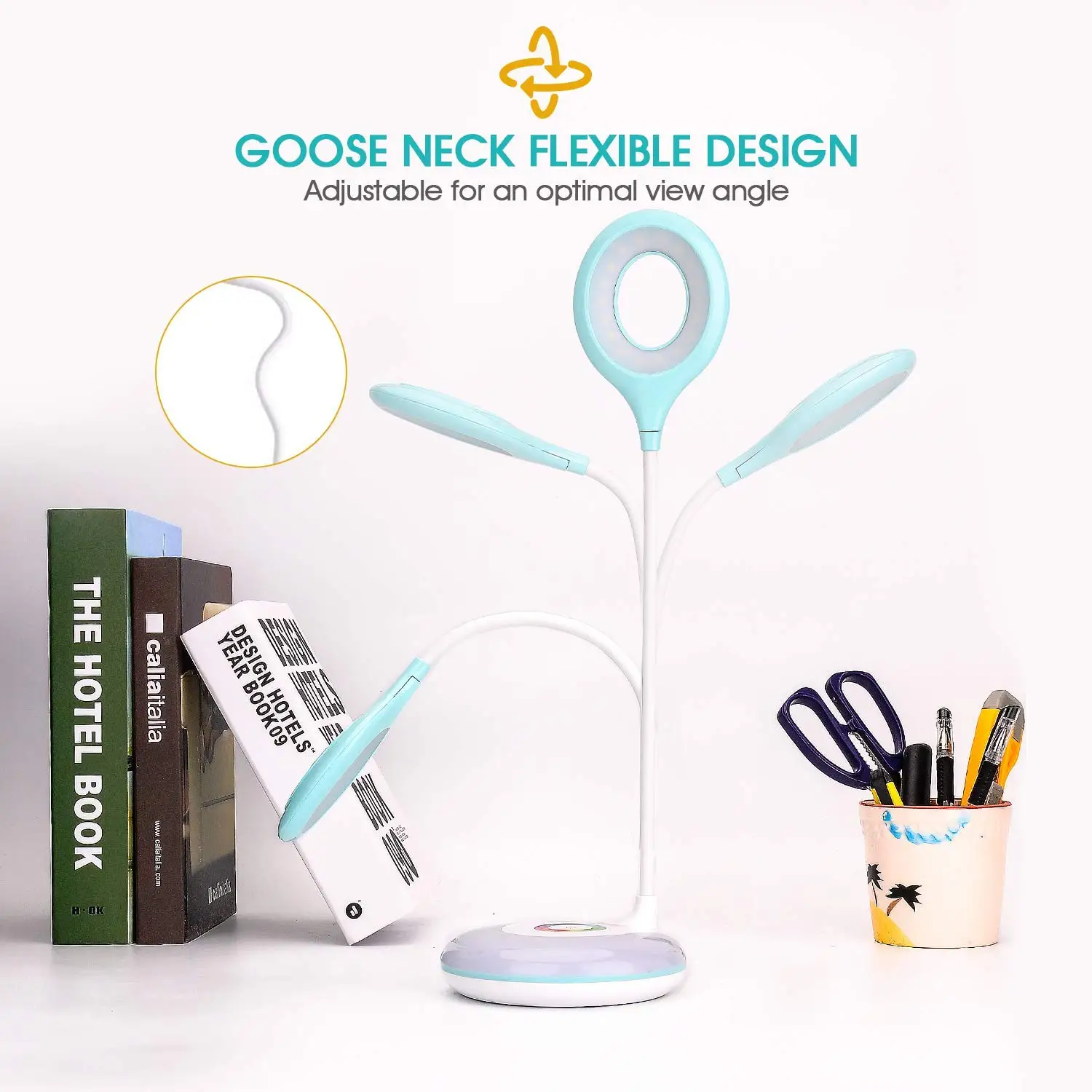 LED Touch Dimmable Reading Table Lamp Base Color Changing USB Rechargeable Desk For Study Bedroom Living Room | Лампы и освещение