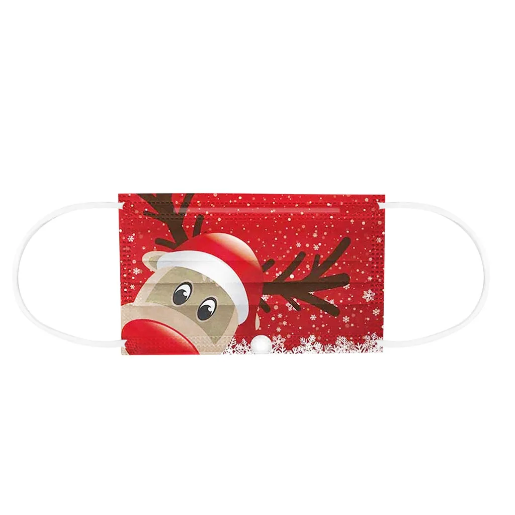 Маски для взрослых рождественские маски одноразовые Мультяшные с принтом оленя