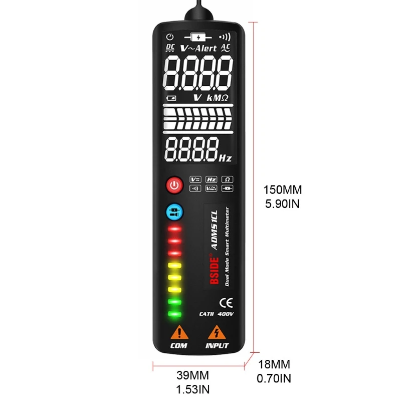

ADMS1CL Dual Mode Smart Multimeter Resistance Tester LCD Digital Toughness Electric Intelligent Voltmeter Voltage Meter