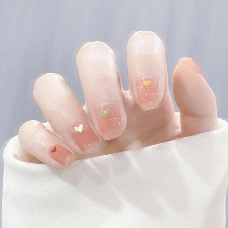 

24 шт., пластырь для ногтей с принтом в виде сердца