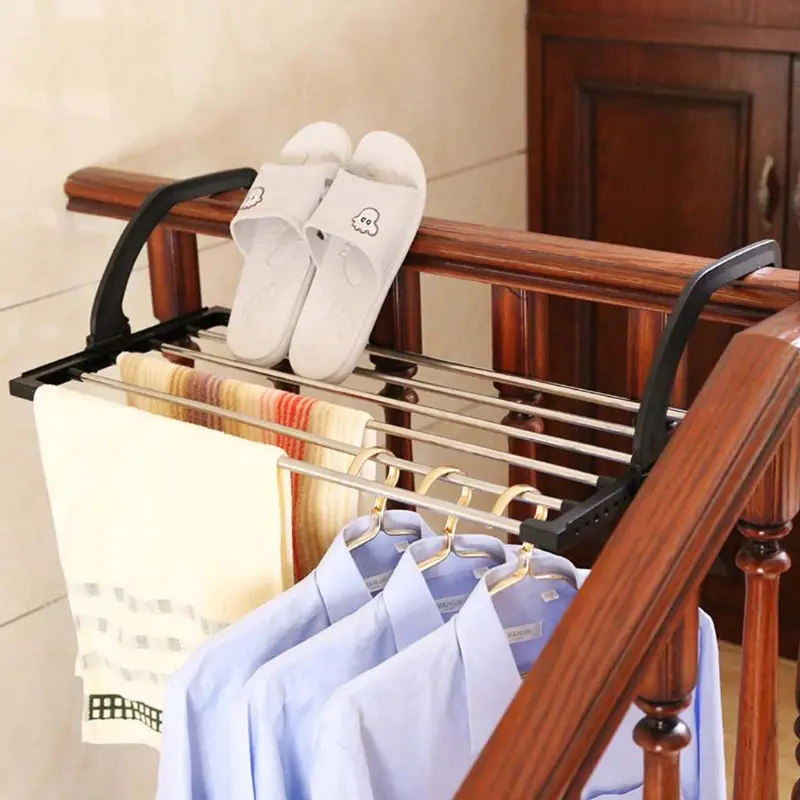 

Balcony Folding Shoes Towel Drying Rack Laundry Underwear Storage Holder Home