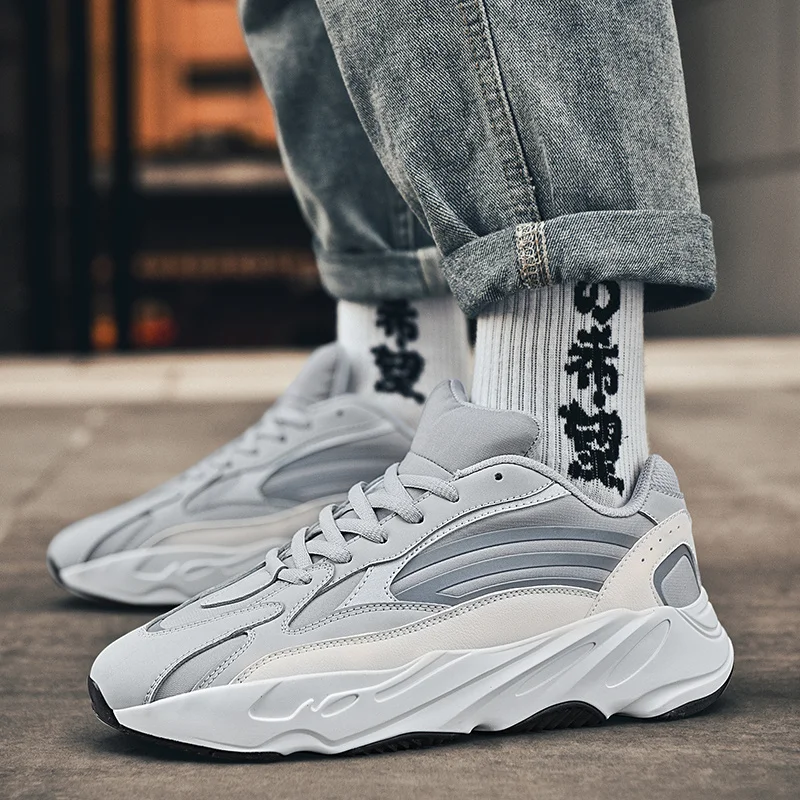 

Men Sneakers Platform Large Size Lace-up Casual Shoes Comfortable Breathable Walking Shoes Lightweight Non-Slip Running Shoes