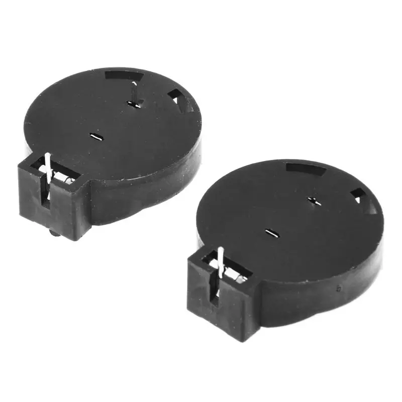 

HOT SALE 2 Pcs CR2450 Coin Cell Button Battery Socket Holder Case 2 Pins Black