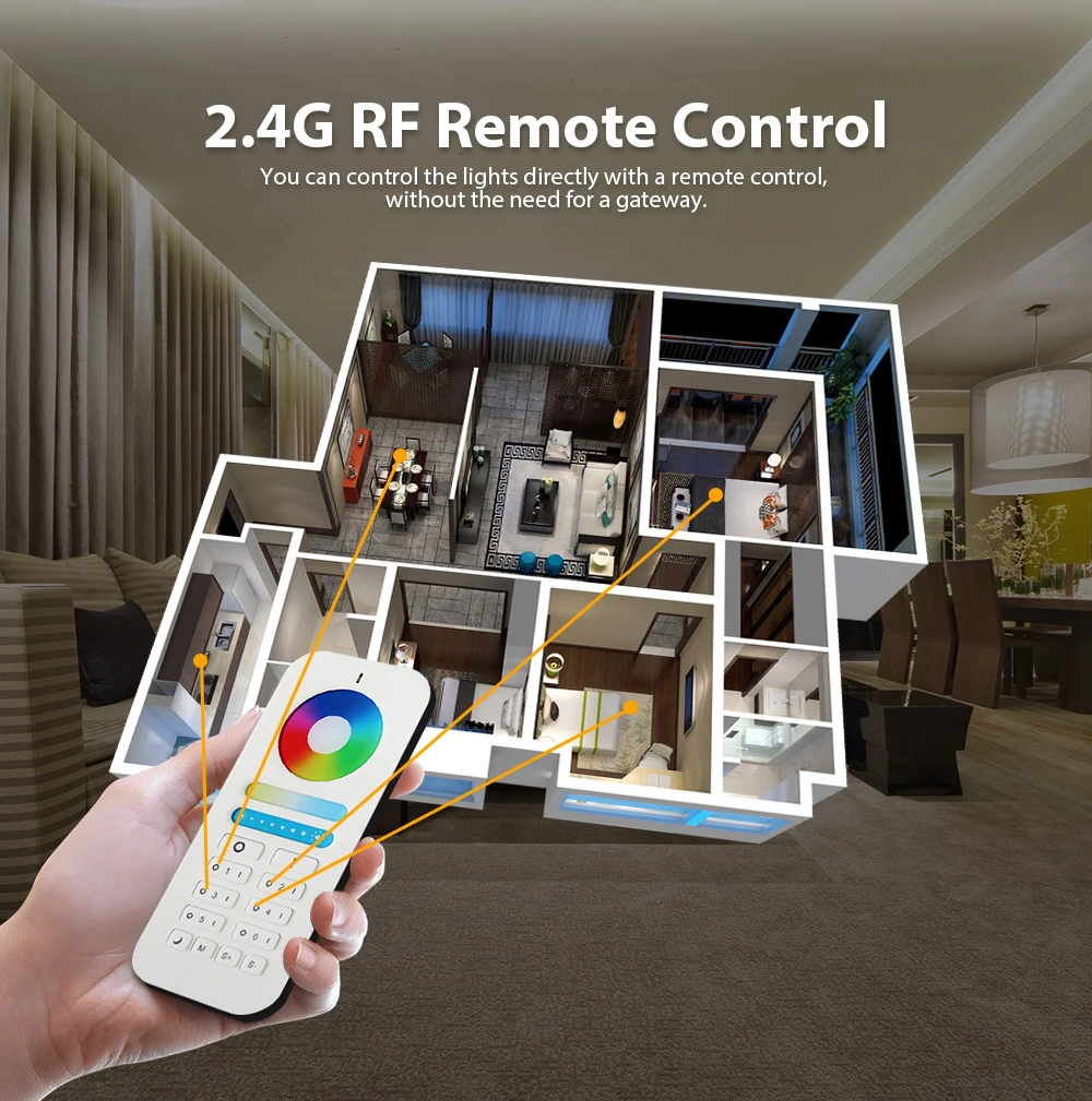 G светодиодный OPTO AC/DC 12V 24V RGB + CCT Zigbee 3 0 smart полосы Управление Pro 6 Zone РФ Пульт