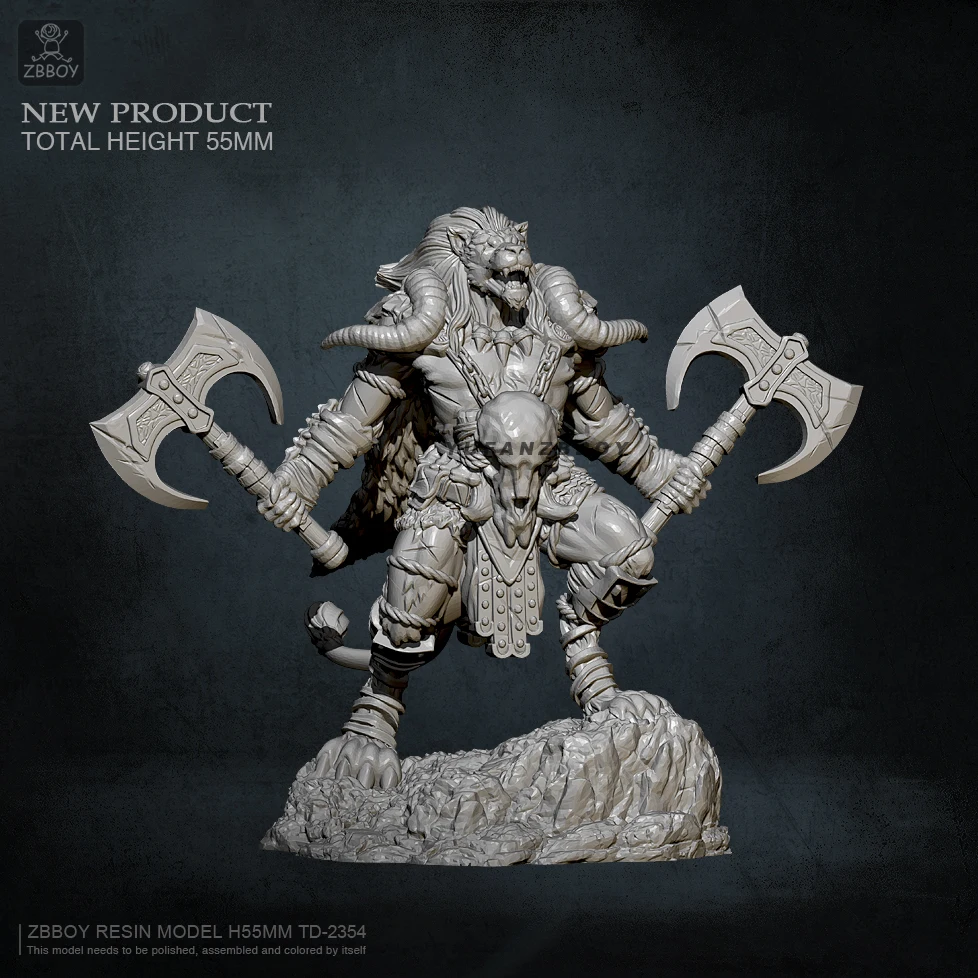 55 мм смолы модель наборы двойной топор с изображением короля льва самодельный