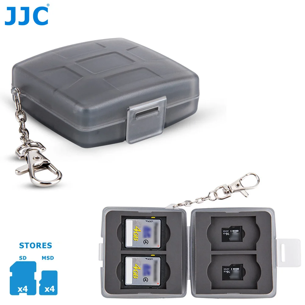 JJC Water Resistant Camera Memory Card Case 4 SD + TF Mini Compact Tough Storage Box|compact camera case|mini casecamera storage box |
