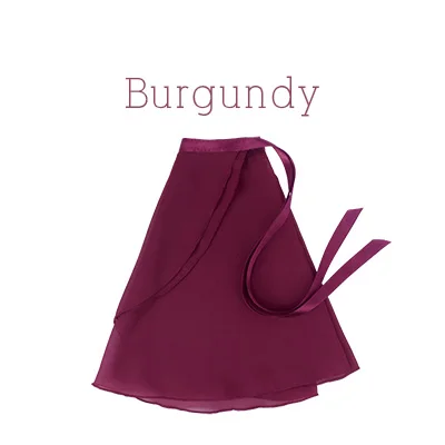 Tie-Burgundy Балетная юбка-пачка для девочек; шифоновая юбка для танцев; детское профессиональное балетное трико с юбкой - Цвет: Tie-Burgundy