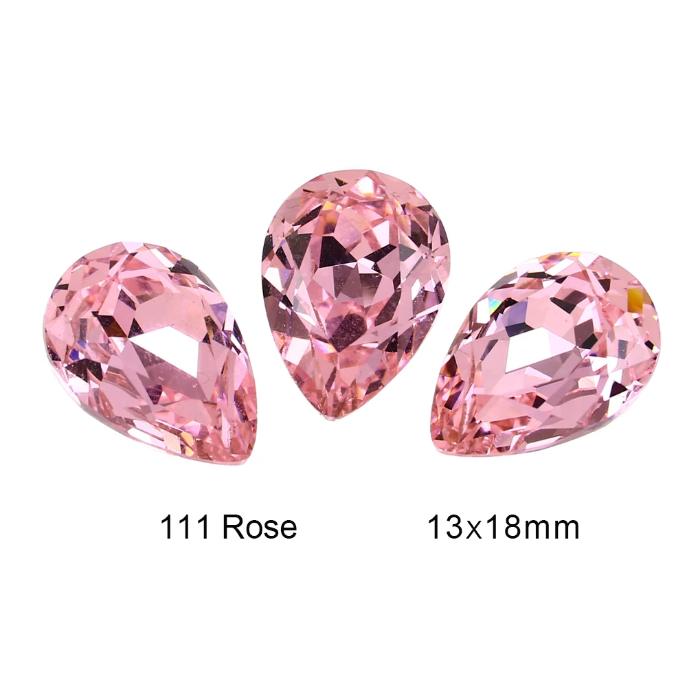 Стеклянные Подвески капельки в виде кристаллов из камней по оборотной стороне