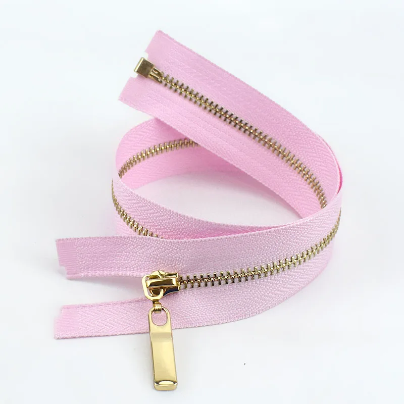 pink 2 шт. Meetee 3# Металлические молнии с открытым концом 40/70 см золотые зубы Длинные молнии для шитья сумки пуховик юбка одежда аксессуары - Цвет: pink