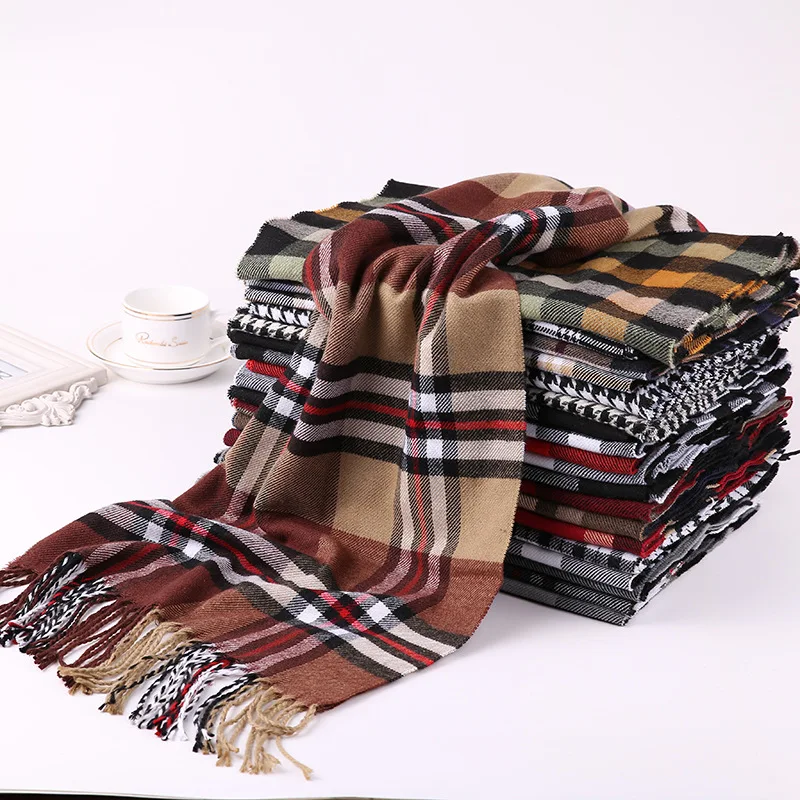 

Модный зимний шарф для женщин, мужские кашемировые шарфы, палантин, длинная шаль, накидка, одеяло, Прямая поставка