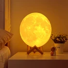 Светодиодный ночсветильник с 3D рисунком Луны, 8 см12 см, на батарейках, с подставкой, звездная лампа, 7 цветов, украшение для спальни, светильник, подарок для детей