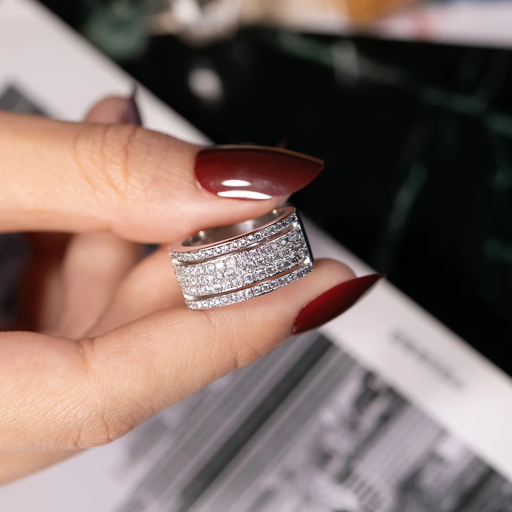 

Женское кольцо вечности из серебра 925 пробы, с оригинальным дизайном