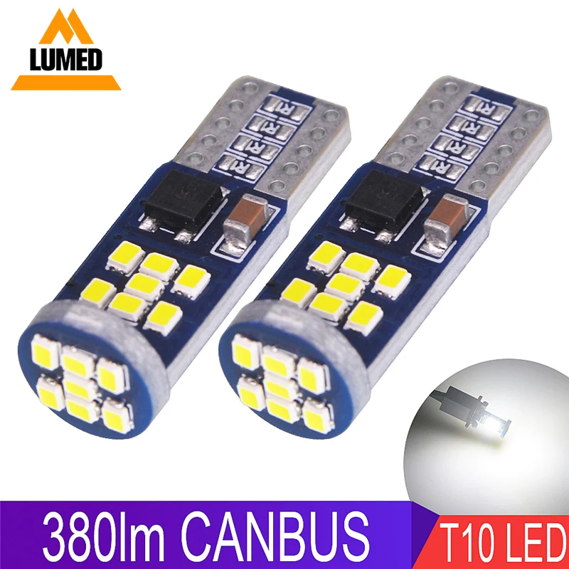 

200x NEW CANBUS 350lm Super bright 2016 smd T10 Car LED light W5W 18 21 LEDs Auto Interior Side lights License Plate Lamp