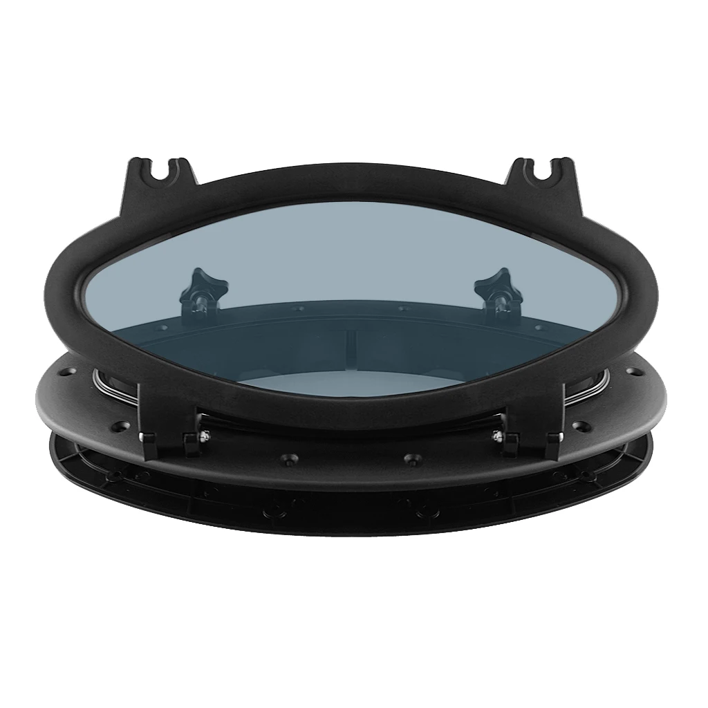 

Oval Boat Porthole Window with Black ABS Plastic Trim Port Hole & Tempered Glass - 400x200mm/15.75x7.87inch