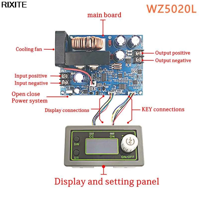 Понижающий преобразователь постоянного тока WZ5020L WZ5012L CC CV 50 в 20A 1000 Вт