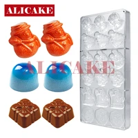 christmas polycarbonate chocolate molds for santa claus bells gift mould tray chocolate forms bakery mold baking pastry tools