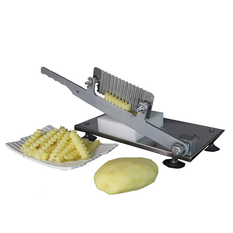 

Commercial Potato Chip Slicer Machine Stainless Steel French Fries Potato Wavy Cutter Slicing Kitchen Vegetable Knives Tool