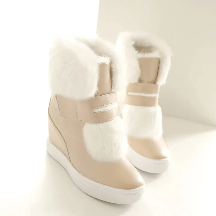 Big Size boots women shoes ankle for ladies Hair buckles add height inside the skin | Обувь