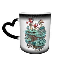 mushroom mug pottery cafe mug color changing creative colored cups