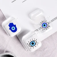 luxury eye blue evil eye tpu clear airpod case for apple airpods 1 2 soft cover wireless bluetooth earphone coque funnds