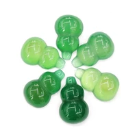 5pcs natural stone green agate cabochon interface gourd shape without holes diy handmade necklace bracelet jewelry accessories