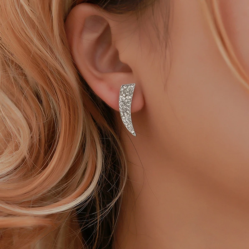 Женские креативные простые геометрические серьги инкрустированные Кристальные