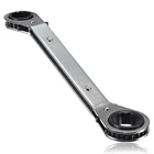 Набор гаечных ключей с храповым механизмом, комплект комбинированных инструментов с зубчатым кольцом, хромованадиевый полностью Реверсивный, 4 размера