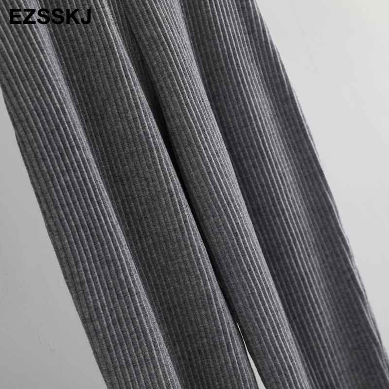 casual Elastic Waist Trousers Thick Knitted Women Harem Pants Autumn Winter Sport swear female sweater Radish pants Grandma