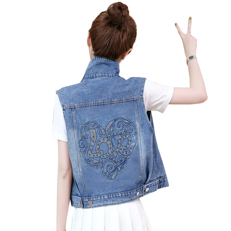 Жилет женский джинсовый S-5XL свободная рубашка без рукавов жилет из денима жакет