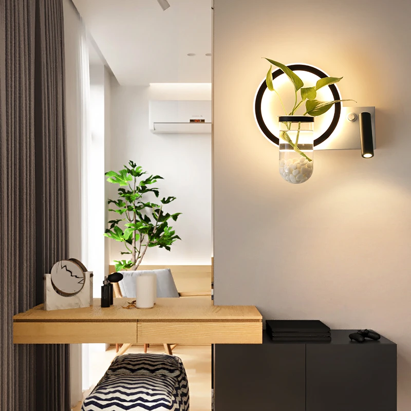 Настенные светильники для помещений декоративные светодиодные с переключателем