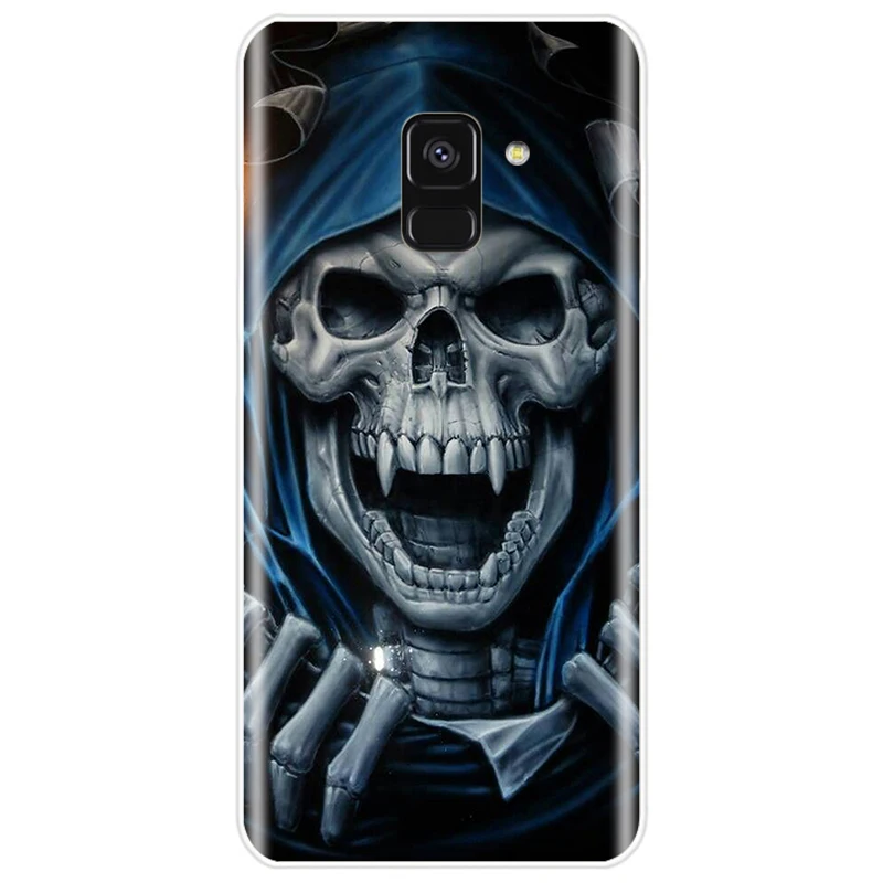 Чехол для телефона из ТПУ с ужасным черепом Samsung Galaxy A5 A7 A8 2015 A3 2016 2017 A9 2018 |